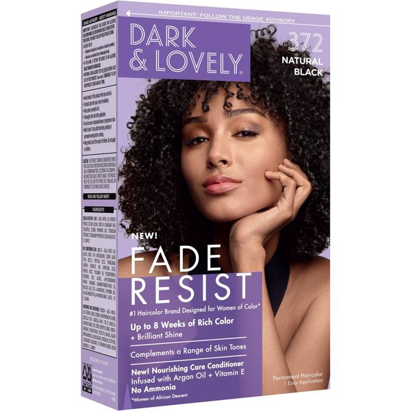 Dark and Lovely Fade Resist Rich Conditioning Hair Color - 372 Natural Black