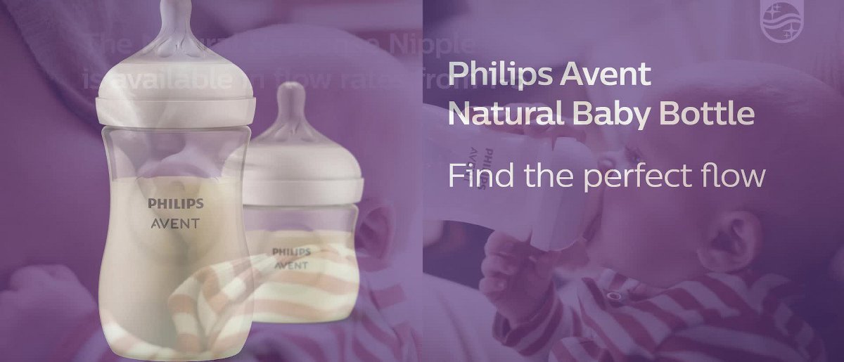 Philips Avent Glass Baby Bottle with Natural Response Nipple - 4oz/3pk