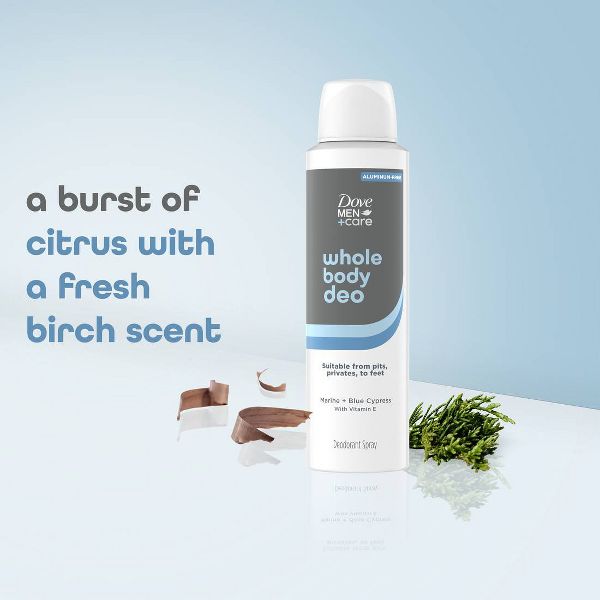 Dove Men+Care Whole Body Deodorant Spray Marine + Blue Cypress - Aluminum-Free 4oz