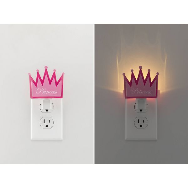 Energizer Princess Crown Light Sensing Night Light: LED Plug-In for Kids', Pink, Electric, All Ages