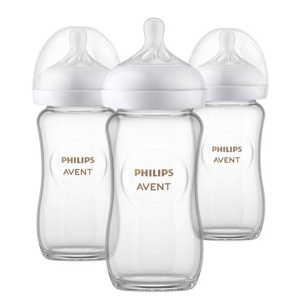 Philips Avent 3pk Glass Natural Baby Bottle with Natural Response Nipple - Clear - 8oz