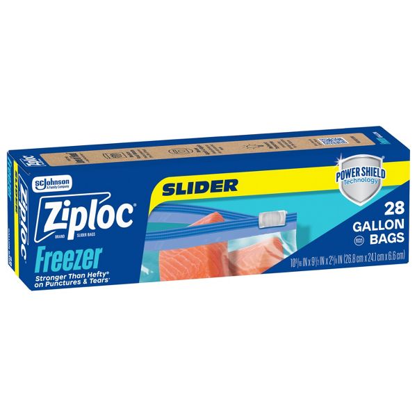 Ziploc Slider Freezer Gallon Bags with Power Shield Technology - 28ct