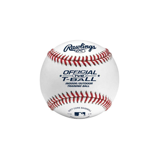 Rawlings 6U T Ball 2pk - White: Foam-Filled Synthetic Leather Baseballs