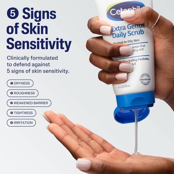 Cetaphil Extra Gentle Exfoliating Face Wash Daily Scrub - 6 fl oz
