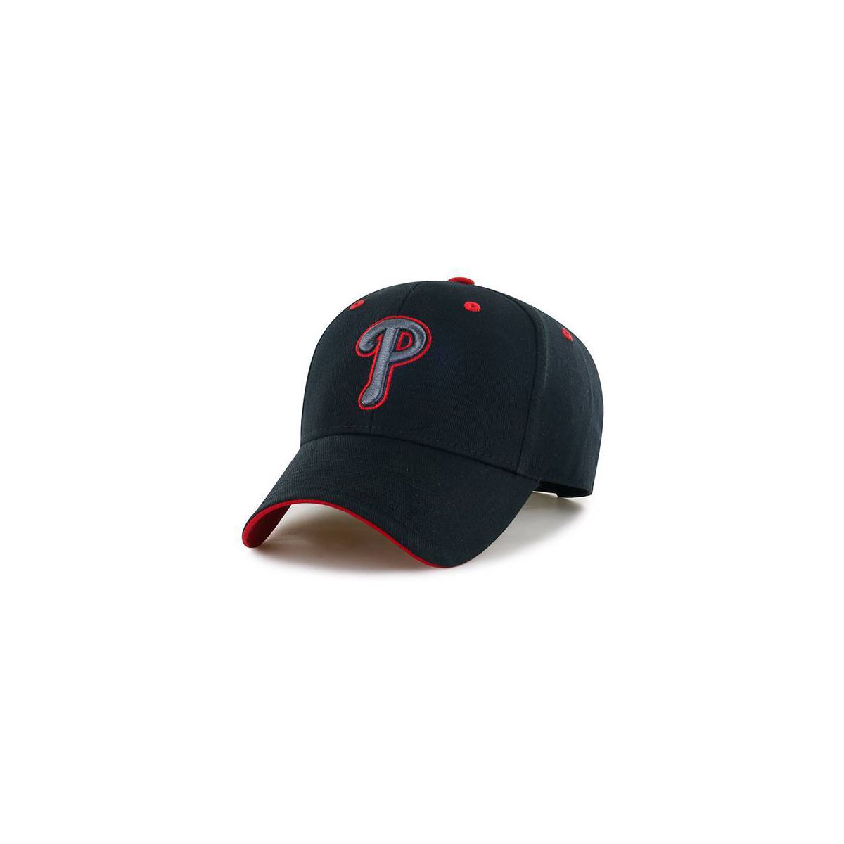 MLB Philadelphia Phillies Youth Black Money Maker Hat: Adjustable Snapback Twill Cap