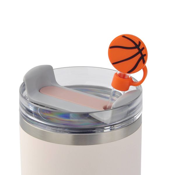 Novelty Straw Cover Basketball Orange - Bullseye's Playground™