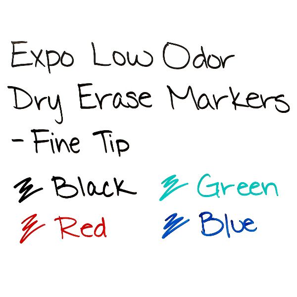 Expo 10pk Dry Erase Markers Fine Tip Black: Thin Black Expo Markers for Art & Office
