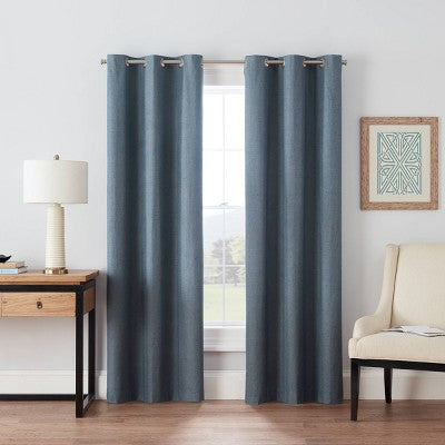 42"x63" Eclipse Blackout Windsor Window Curtain Panel Slate Gray: Thermal Insulated, Grommet Top, Modern Decor