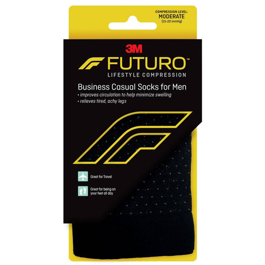 FUTURO Men's Business Casual Socks - Black - Size: L 10.5-12