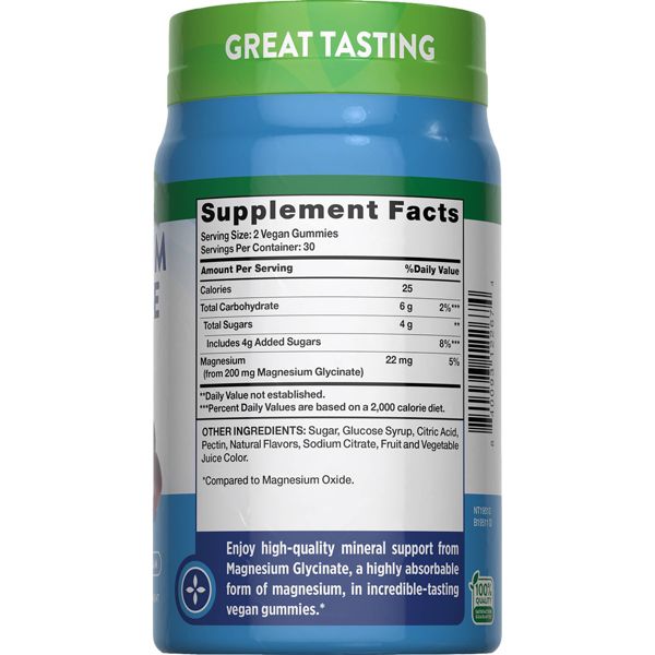Nature's Truth Magnesium Glycinate Dietary Vegan Supplements Gummies - 60ct