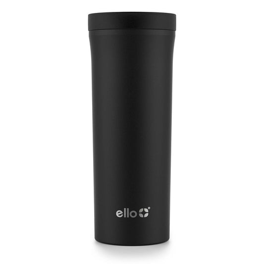 Arabica 18oz Stainless Steel Travel Mug Black - Ello: Double-Wall Coffee Tumbler, Hand Wash, Dishwasher-Safe Parts