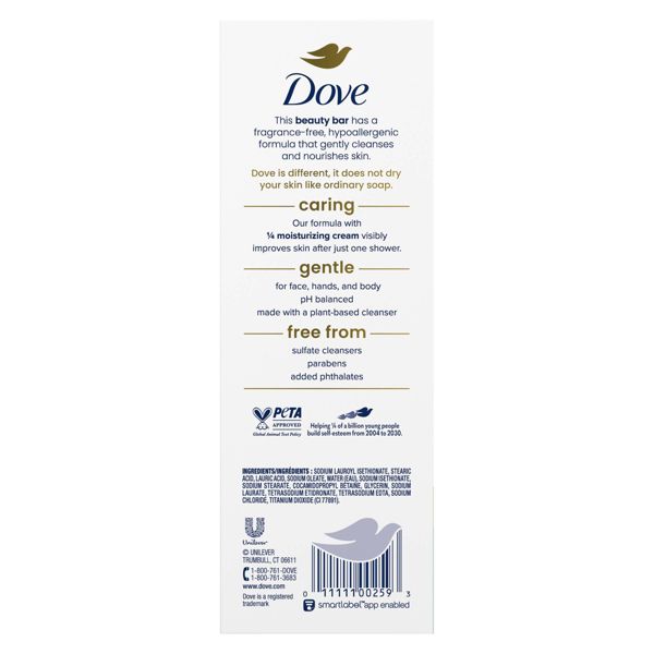Dove Beauty Sensitive Skin Moisturizing Fragrance-Free Beauty Bar Soap - 12PK