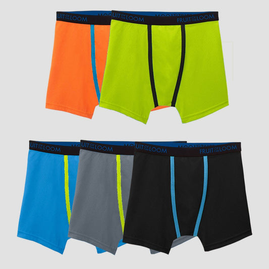 Fruit of The Loom Boys' 5pk Breathable Micro-Mesh Boxer Briefs - Colors May Vary - Size: M(10-12)