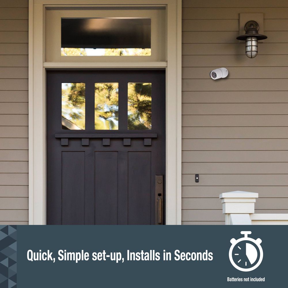 Sabre Fake Security Camera: Indoor & Outdoor Home Security Accessory, Adjustable Mount, White, Requires 2 AA Batteries