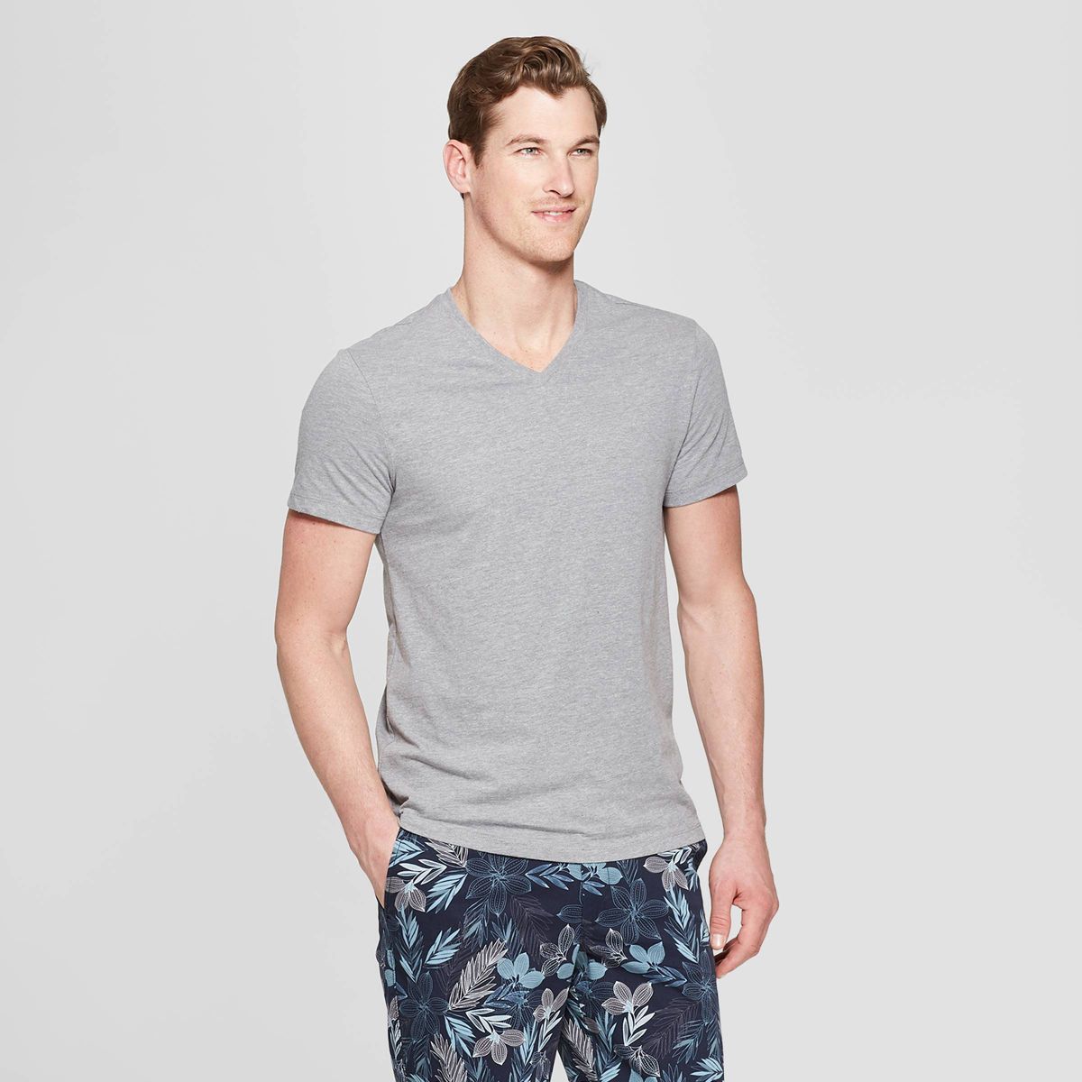 Men's Every Wear Short Sleeve V-Neck T-Shirt Large Gray - Goodfellow & Co™
