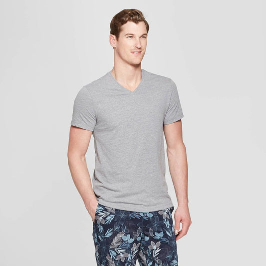 Men's Every Wear Short Sleeve V-Neck T-Shirt Large Gray - Goodfellow & Co™