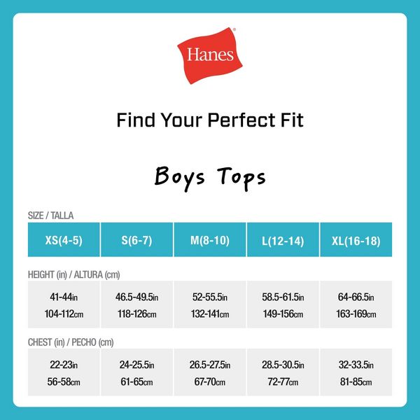 Hanes Boys' 6pk (5+1 Bonus) Crew Neck T-Shirt - White - Size M (8-10)