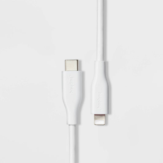 3' Lightning to USB-C Silicone Cable - White - heyday™