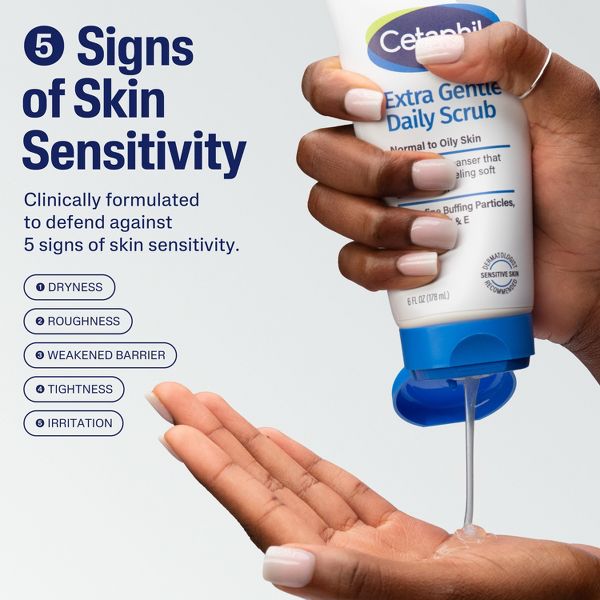 Cetaphil Extra Gentle Exfoliating Face Wash Daily Scrub - 6 fl oz