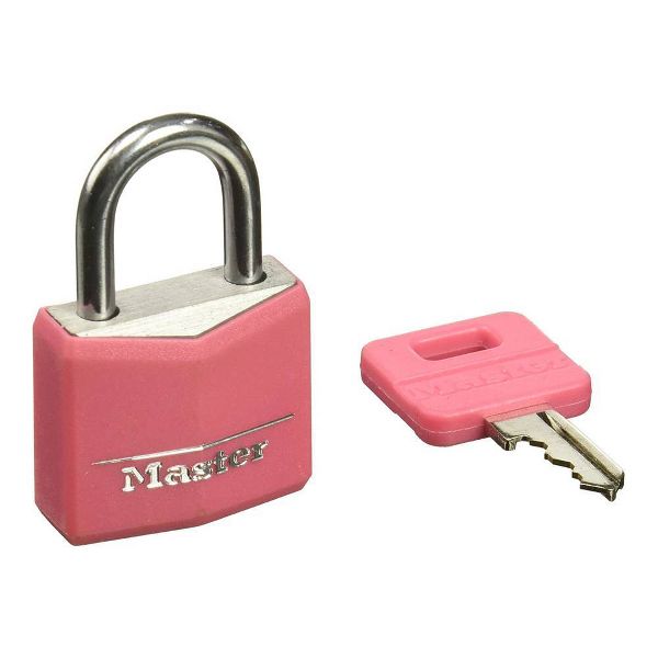 Master Lock 40mm Keyed Lock Pink: Padlock for Lockers, Backpack, Tool Box, Cabinet, Hardened Steel, Pin-Tumbler Mechanism