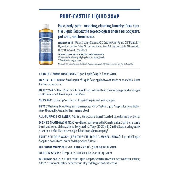 Dr. Bronner's Pure Castile Liquid Soap Bodywash Refill Carton - Lavender - 32 fl oz