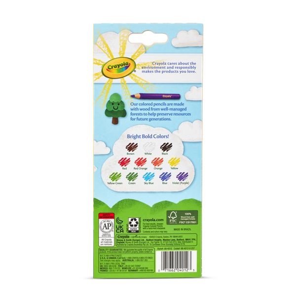 Crayola 12ct Kids Pre-Sharpened Colored Pencils