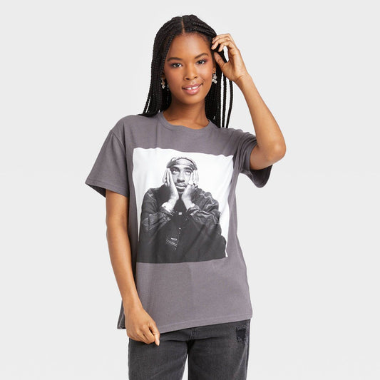 Women's Tupac Short Sleeve Graphic T-Shirt - Black - XL