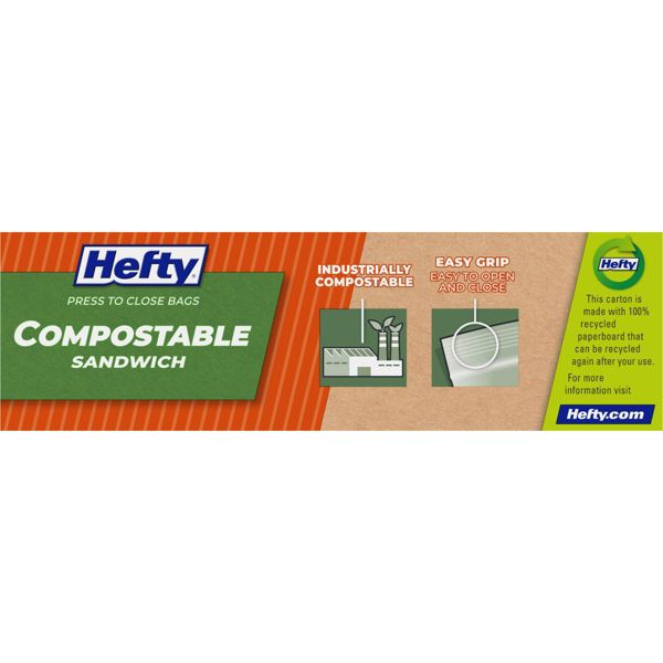 Hefty Compostable Sandwich Bags - 50ct