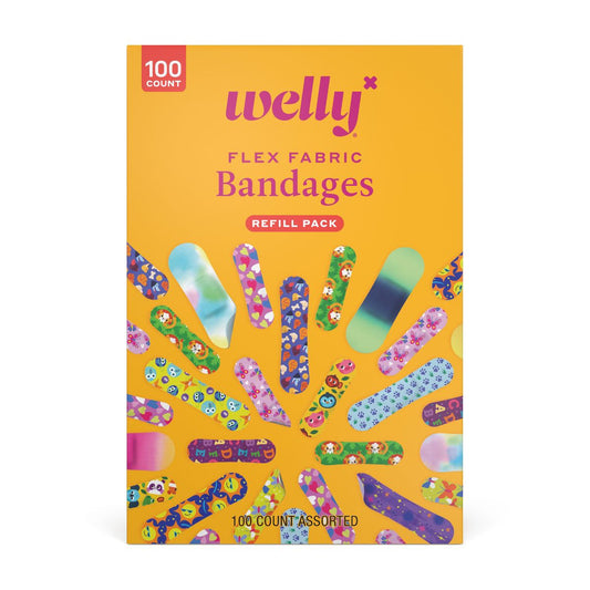 Welly Flex Fabric Assorted Bandage Pack Refills - 100ct