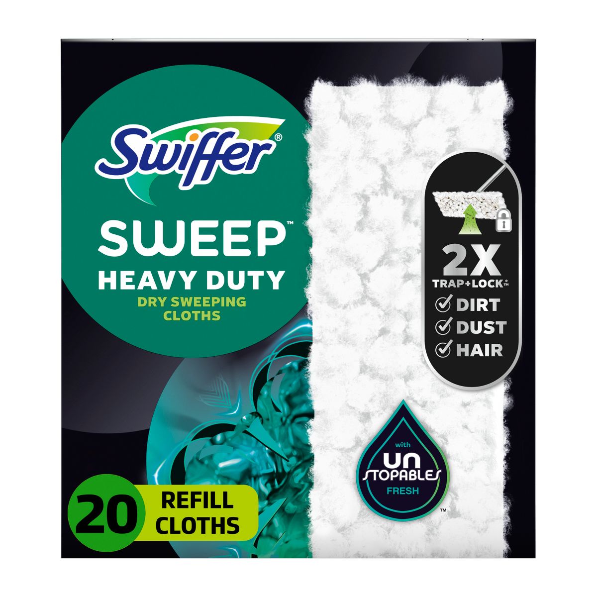 Swiffer Unstopables Fresh Heavy Duty Dry Cloths Refill - 20ct