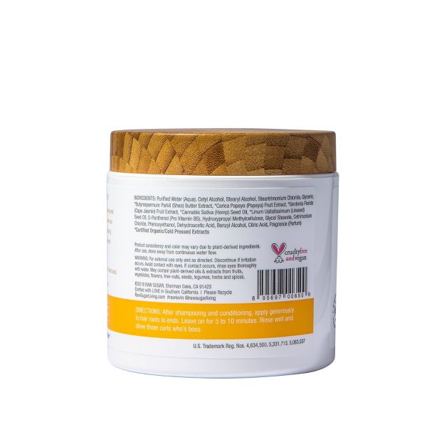 Raw Sugar Mighty Curls Hair Masque - Papaya Butter + Coconut Oil + Hemp Seed Oil - 12oz