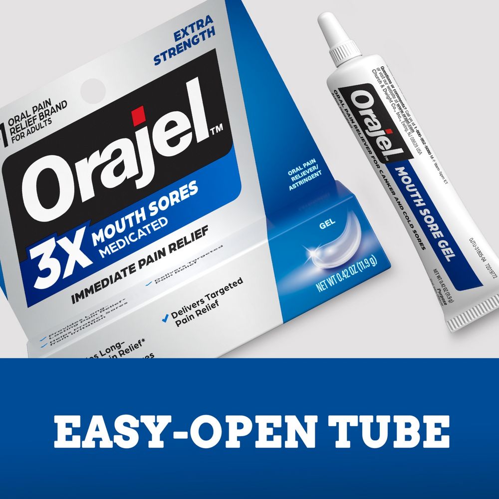 Orajel 3x Medicated Mouth Sores Gel - 0.42oz