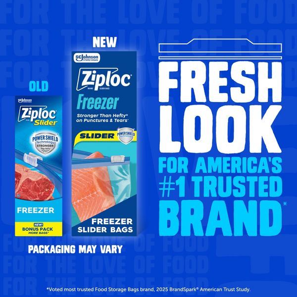 Ziploc Slider Freezer Gallon Bags with Power Shield Technology - 28ct