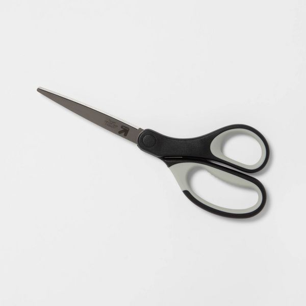 8" Home and Office Scissors - up&up™: Stainless Steel, Black, Adult School Scissors, Non-Powered Desk Tool