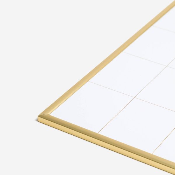 U Brands 16"x20" Dry Erase Calendar Board Gold