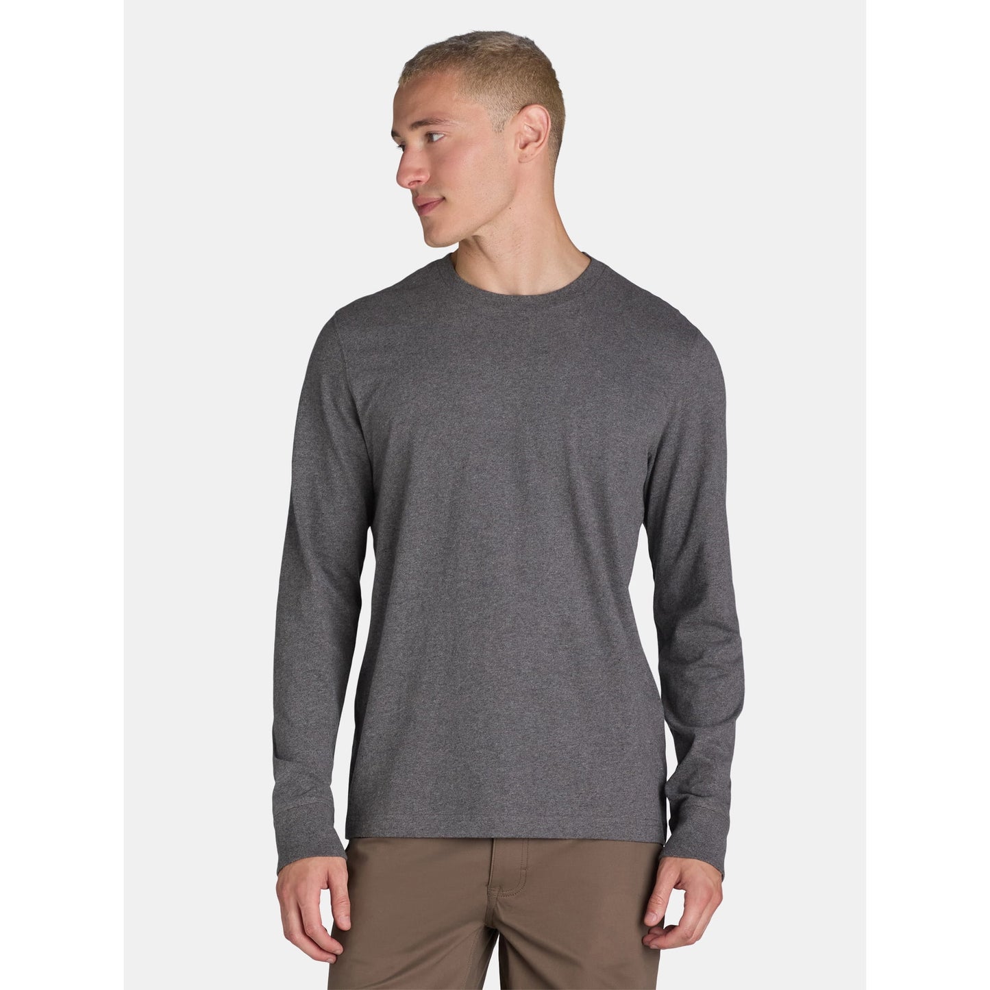 George Men's & Big Men's Crewneck T-Shirt with Long Sleeves, Size XS-3XLT