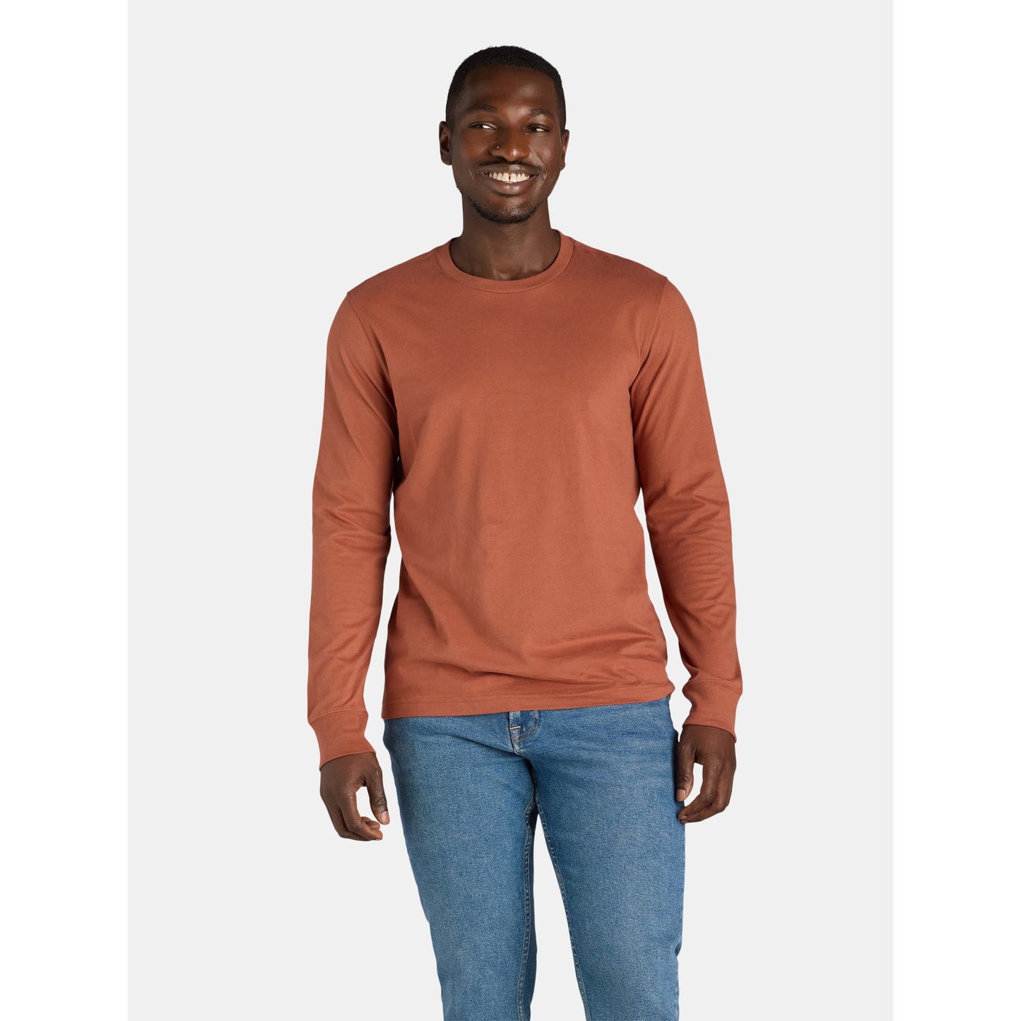 George Men's & Big Men's Crewneck T-Shirt with Long Sleeves, Size XS-3XLT