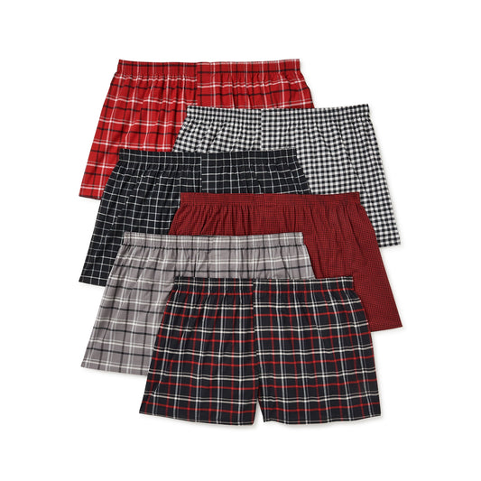 George Men's Moisture-Wicking Stretch Woven Boxers, 6-Pack, Size 2XL (44-46)