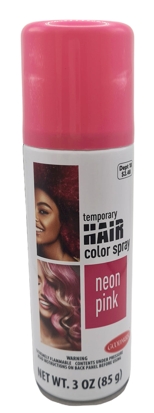 Net Wt. 3oz (85g), Temporary Hair Color Spray, Pink,Unisex Adult Halloween Makeup, Goodmark