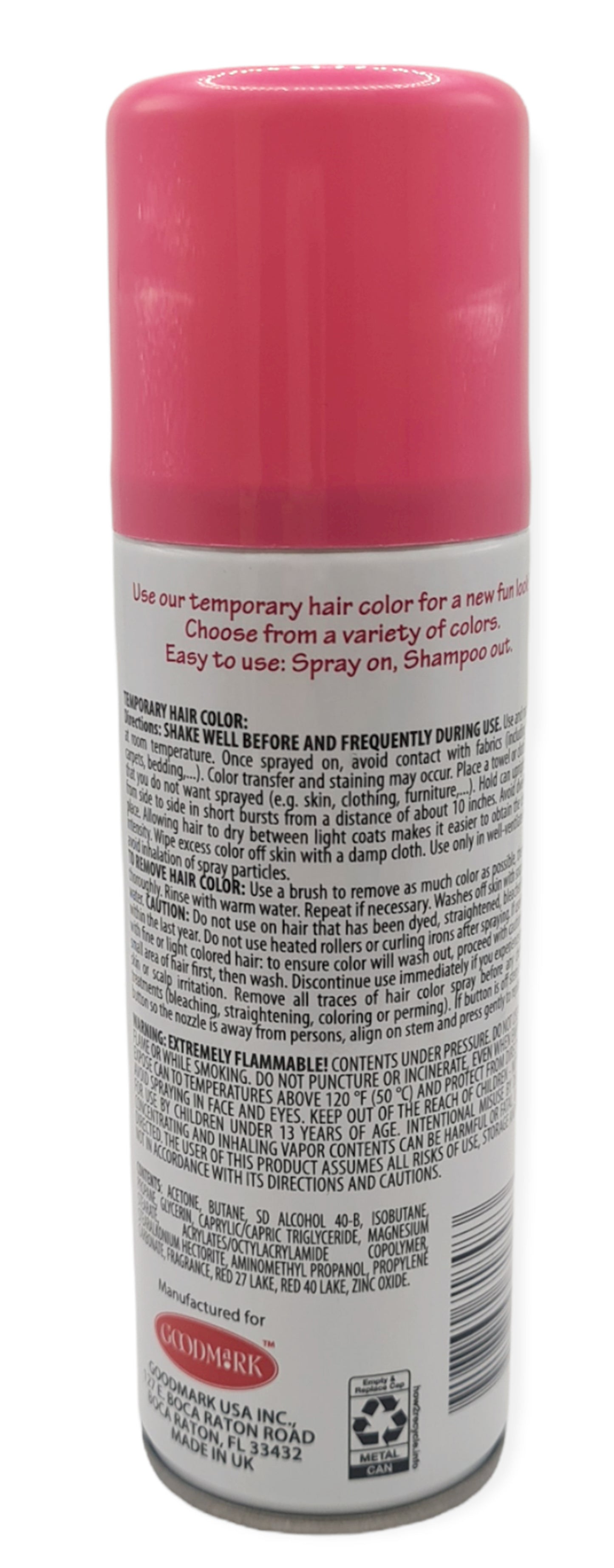 Net Wt. 3oz (85g), Temporary Hair Color Spray, Red,Unisex Adult Halloween Makeup, Goodmark