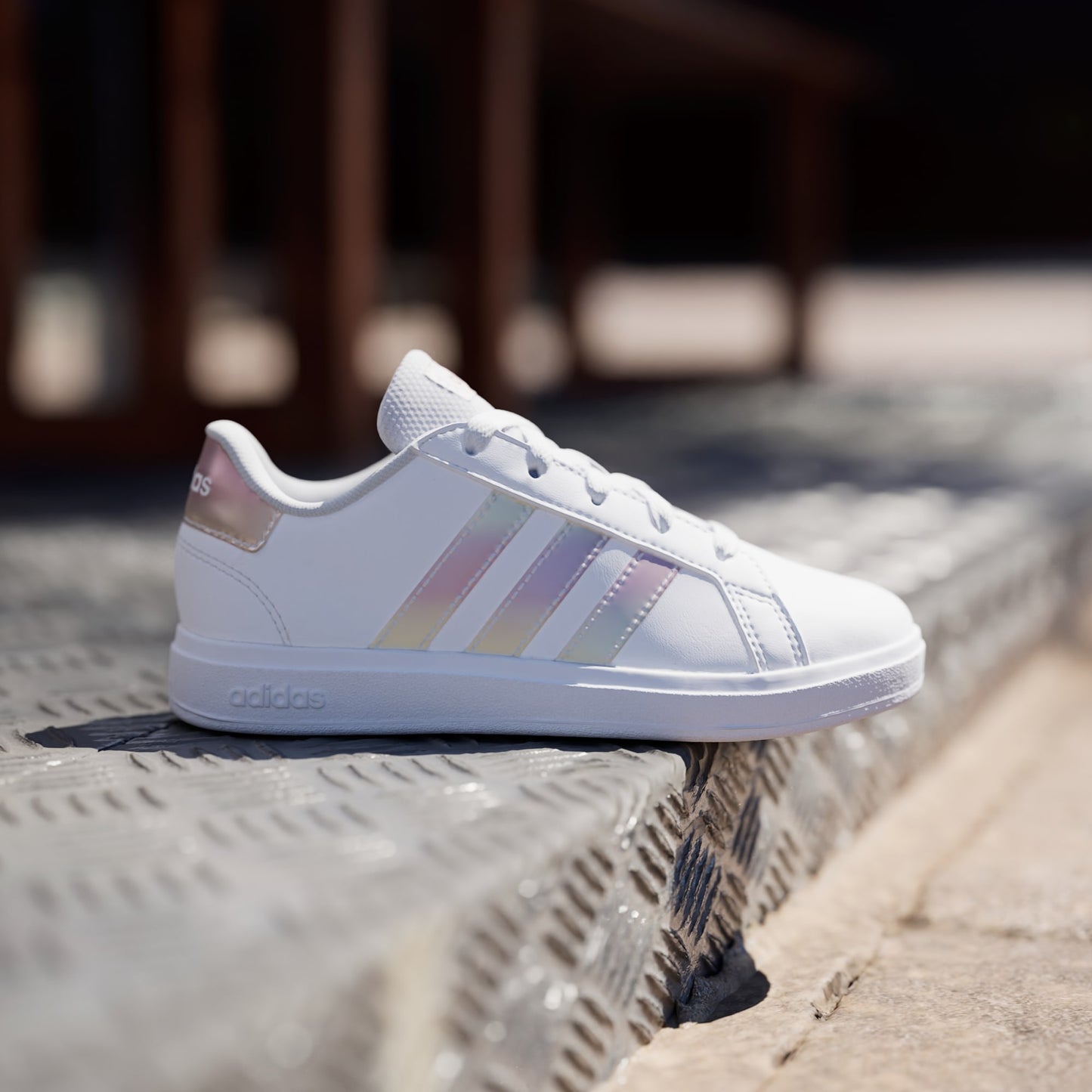 Adidas Grand Court 2.0 Shoes - Color: Cloud White / Iridescent / Cloud White - Size: 6