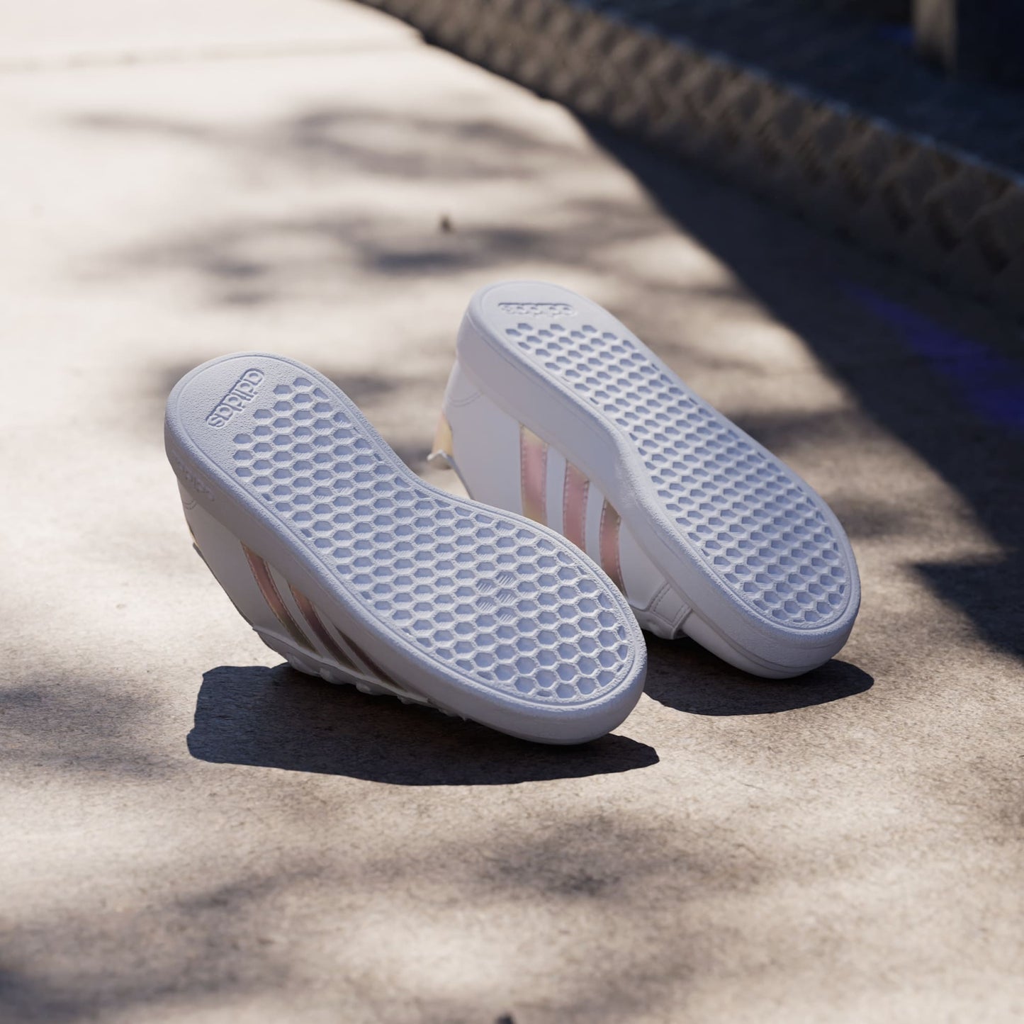 Adidas Grand Court 2.0 Shoes - Color: Cloud White / Iridescent / Cloud White - Size: 6