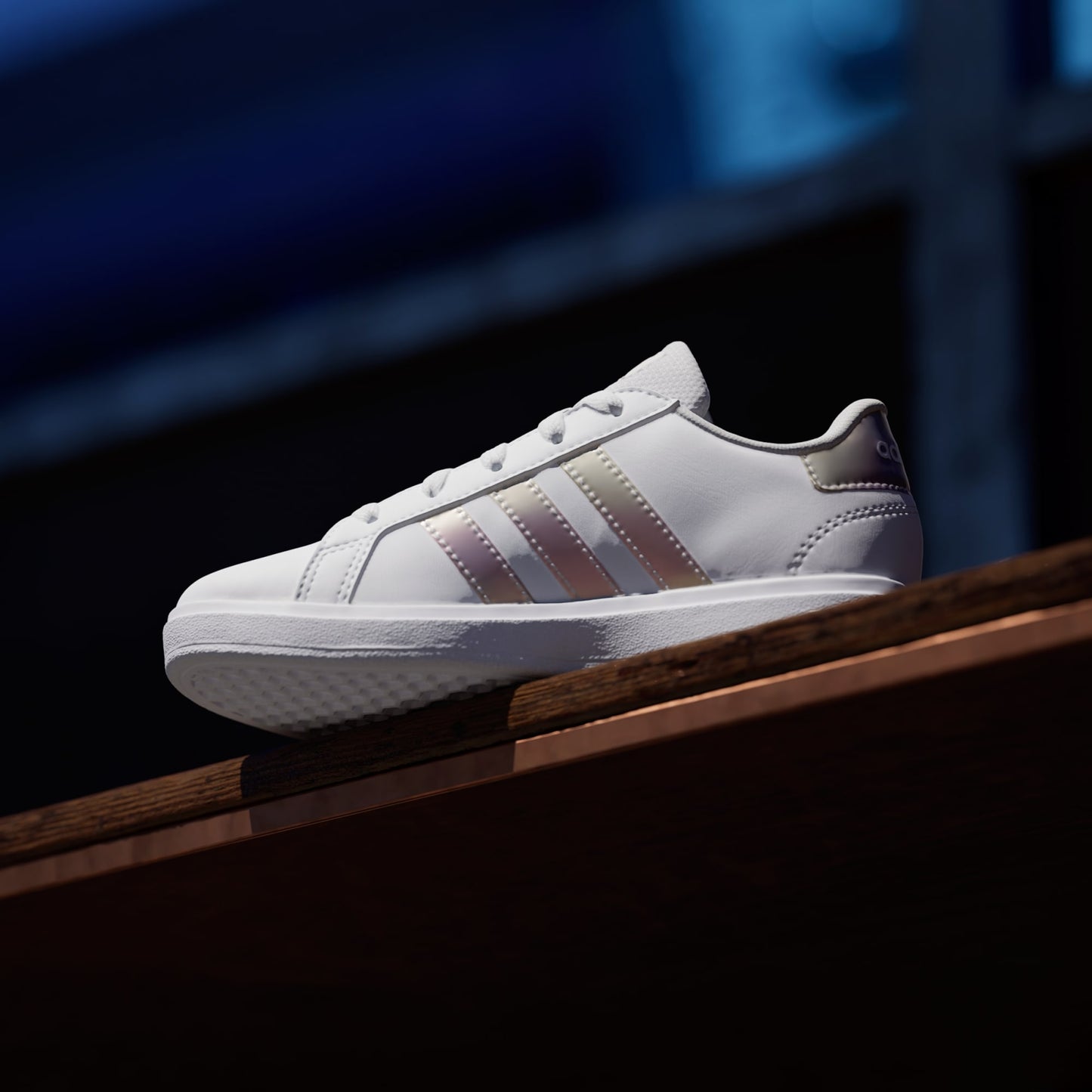 Adidas Grand Court 2.0 Shoes - Color: Cloud White / Iridescent / Cloud White - Size: 6
