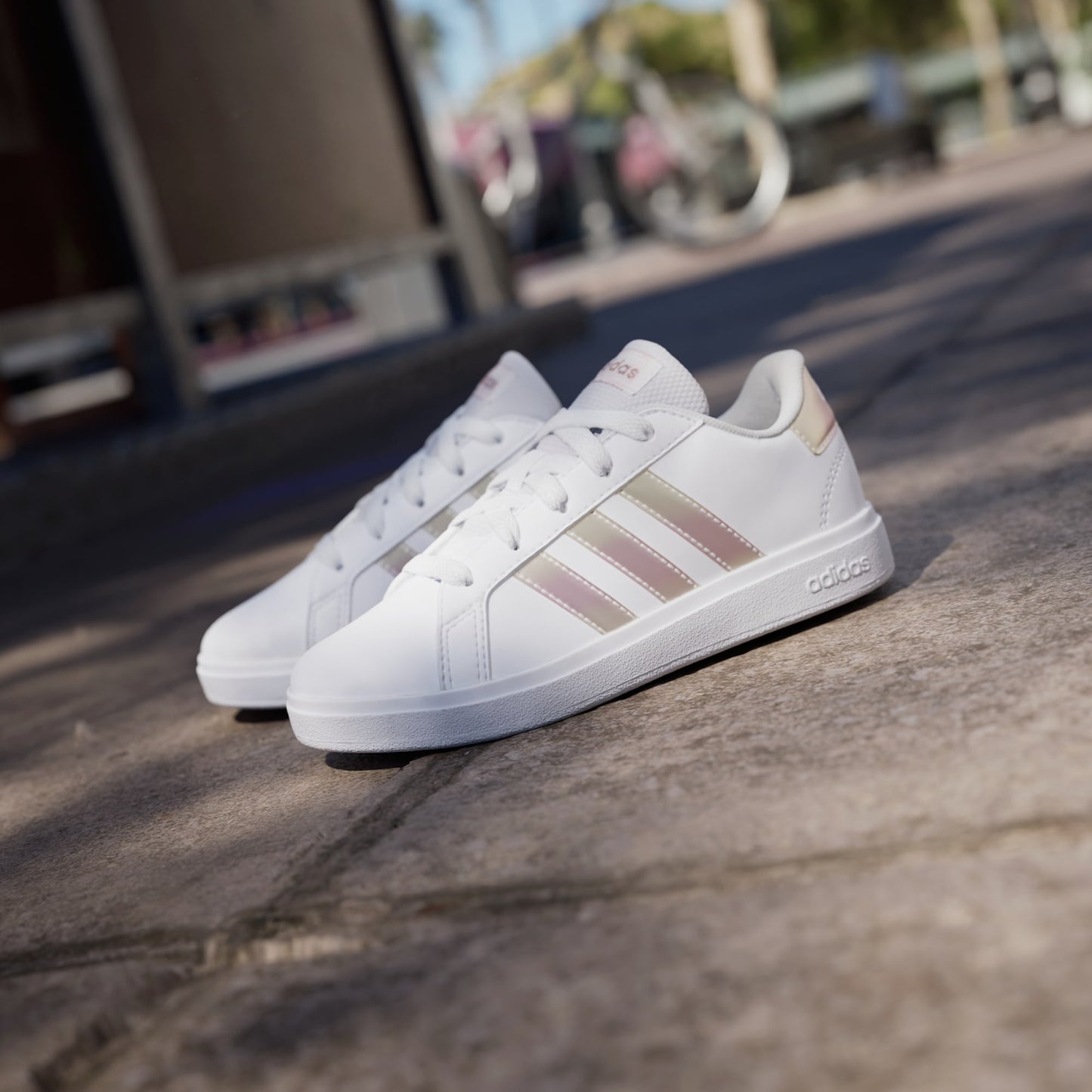 Adidas Grand Court 2.0 Shoes - Color: Cloud White / Iridescent / Cloud White - Size: 6