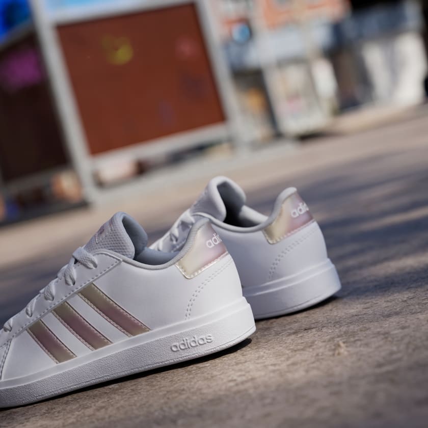 Adidas Grand Court 2.0 Shoes - Color: Cloud White / Iridescent / Cloud White - Size: 6