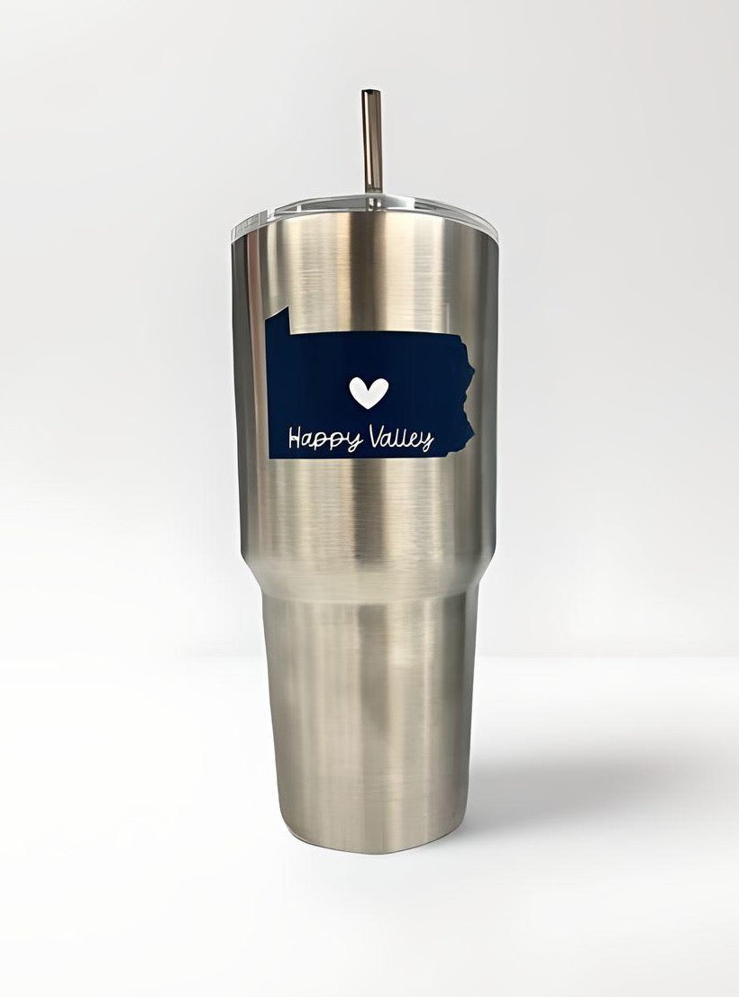 "Happy Valley" 32 Oz. Stainless Steel Travel Mug