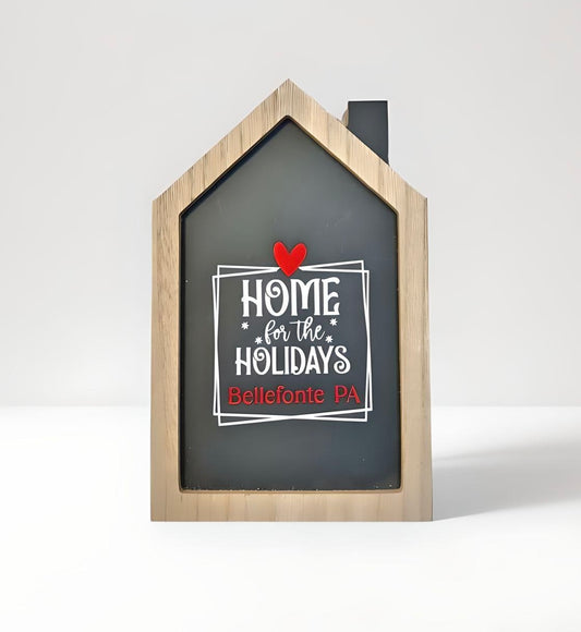 Handmade Rustic Wooden "Home for the Holidays Bellefonte" Sign