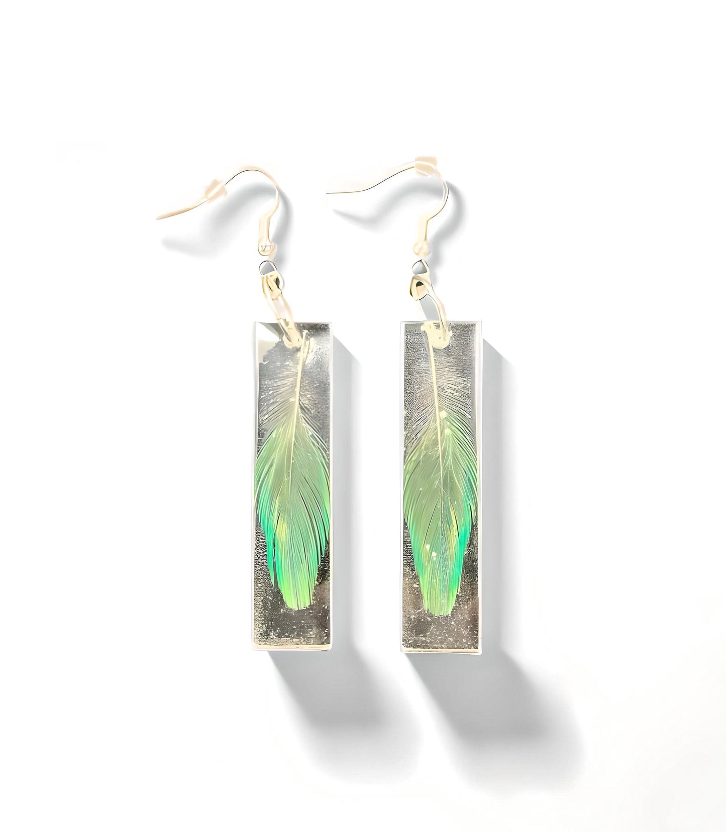 Exotic Feather Resin Earrings