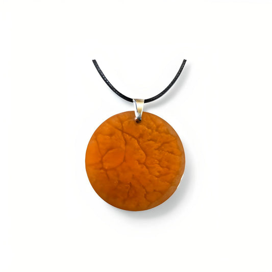 Orange Resin Pendant Necklace