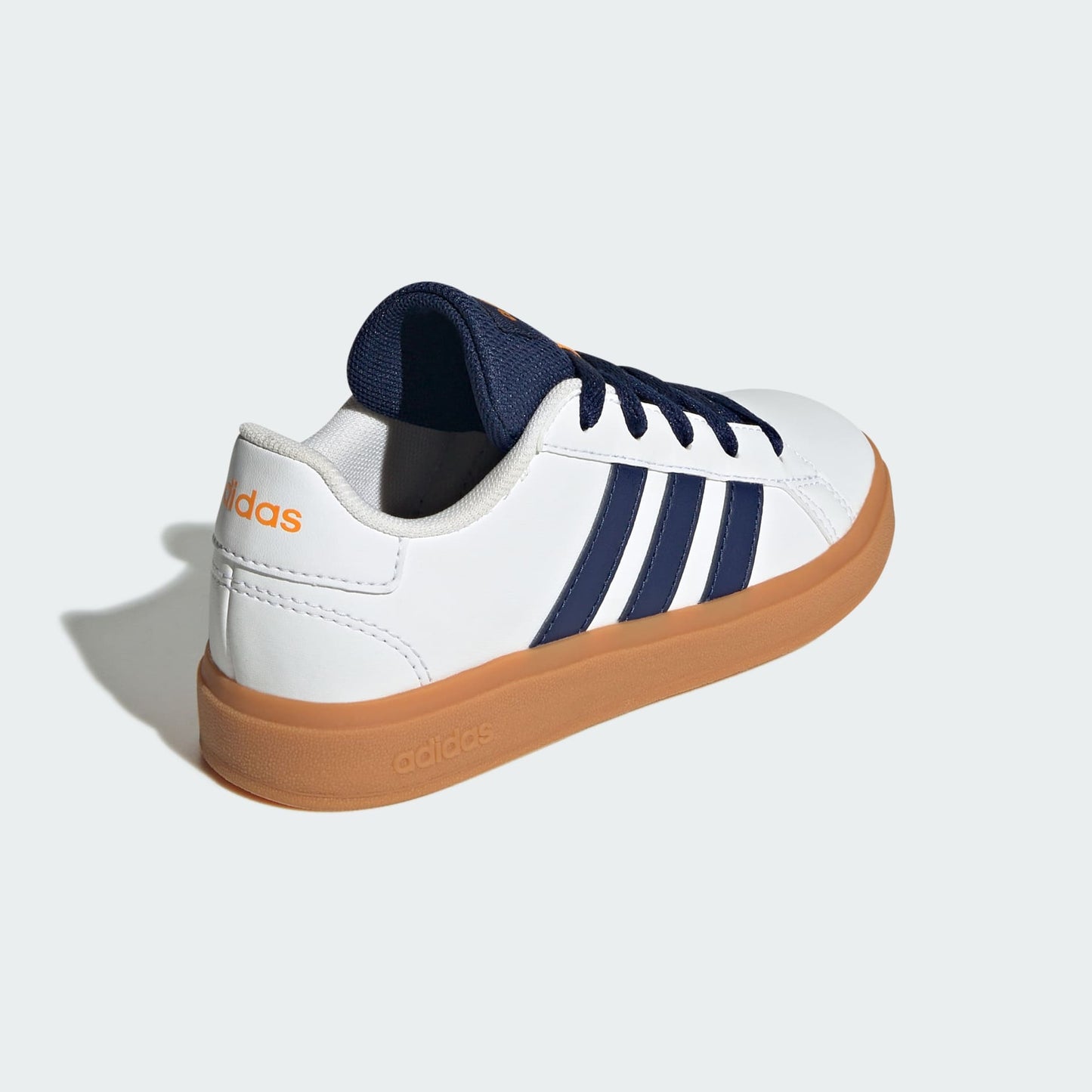 Adidas Kids Grand Court 2.0 Sneaker (Little Kid/Big Kid) Kid's Shoes White/Dark Blue/Gum : 6 Big Kid M, Synthetic